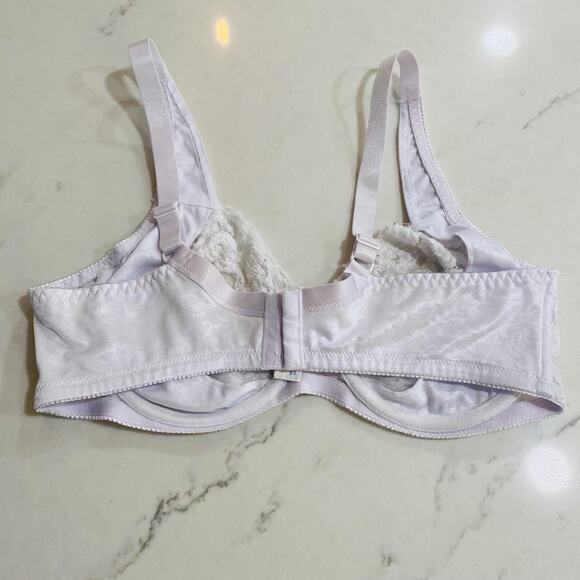 Lace Underwire Bra Womens 42C White Adjustable Straps Hook Eye Style B22115 - Picture 4 of 5
